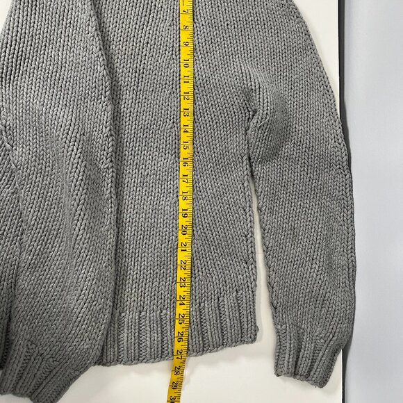 J. Crew Vintage Hand Knit Cotton Roll Neck Gray Swater - Picture 10 of 11